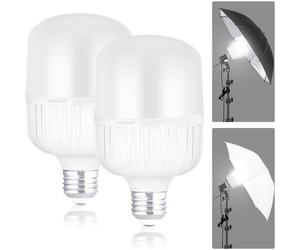 NEEWER Lot de 2 Ampoules LED E27 35W, 3450 Lumens/5700K/CRI 93+/15000h Durée de Vie, Éclairage de Photographie Vidéo, Non Scintillement/Non Dimmable 350W Équivalent Incandescent,Certifié CE&UKCA
