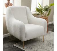 Negan fauteuil blanc - pieds dorés