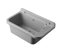 Negrari AM2051BG Évier mural en résine, résistant aux acides, idéal pour les endroits humides, extérieur, L60 x P34 H21, gris ciment
