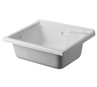 Negrari Baignoire à poser thermoformée pour lavabo, résistante à l'humidité, kit de vidage inclus, intérieur et extérieur, L 75 x P 60 x H 30 cm, blanc