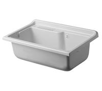 Negrari Baignoire en résine PP pour évier, résistant à l'humidité, résistant aux acides courants, kit d'échappement inclus, intérieur et extérieur, L80 x P50 x H30 cm, blanc