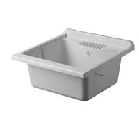 Negrari Baignoire en résine PP pour évier, résistant à l'humidité, résistant aux acides courants, kit d'échappement inclus, intérieur et extérieur, L60 x P60 x H30 cm, blanc