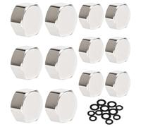 Neikafan 12 Pieces Bouchon Femelle en Acier Inoxydable 1/2 3/4" | avec Filetage Intérieur Plomberie Bouchon Femelle Radiateur 1/2" avec Joint pour Tuyau Gardena