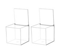 Neikafan 2 Pieces Boite Rangement Capsule Café Transparent en Acrylique Panier Rangement Porte-capsule Café Organisateur avec Couvercle pour Dosettes de Cafe Capsules Support, 12*12*12cm