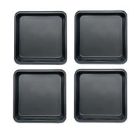 Neikafan 4x Plats à Gratin Carrés, Moule à Gâteau Carré Oven 15,9x15,9x5cm | Plat à Four Rectangulaire Antiadhésif en 430 Inox, pour Cuisson, Gâteaux, Lasagnes, Gratins, Brownies(Noir)