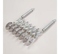 Neikafan Roulette à Pizza 7 Roues Diviseur Inox Roulette Pâte | 7 Roues Diviseur Feuilletée avec Poignée Coupe-pâte 7roues Réglable pour Pizzas, Gaufres, Cuisson, Pains et Gâteaux