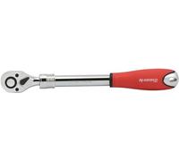 NEIKO 03068A Poignée à cliquet extensible à entraînement de 1,27 cm | Fonction à cliquet réversible à 72 dents avec poignée douce | Longueurs de 30,5 à 44,1 cm, rouge