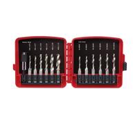 NEIKO 10059A Ensemble de forets combinés et tarauds avec adaptateur à changement rapide, 13 pièces, SAE (6-32 NC à 1/4-20 NC) et jeu de forets métriques (M3 à M10), jeu de tarauds métriques