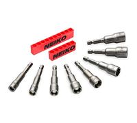 Neiko 10065 une ¼ "Tige hexagonale Puissance magnétique Écrou setters, 8 pièces | métrique (6 MM - 13 mm) | Acier au chrome vanadium