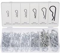 Neiko Assortiment d'épingles à cheveux 50457A - 150 pièces - Clips en acier zingué - Pour une utilisation sur le système de verrouillage des goupilles d'attelage