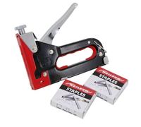 Neilsen Tools CT1609 Neilsen Lot de 1 agrafeuse robuste en bois, orange et noir
