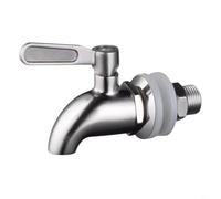 NEIQIUWING 304 Robinet de réservoir à vin avec vanne sphérique pour distributeur de boissons et seau de brassage Argent