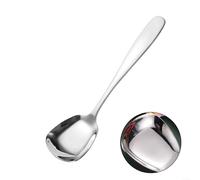 NEIQIUWING Cuillère à tête carrée, polie miroir, robuste et passe au lave-vaisselle, pour soupe, riz, dessert, café, pour cuisine, restaurant, hôtel, plusieurs couleurs disponibles (argent)