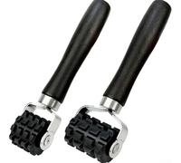NEIQIUWING Lot de 2 rouleaux d'isolation acoustique pour voiture avec poignée en bois, rouleau d'engrenage en acier antidérapant, idéal pour l'isolation phonique et le montage de film isolant, kit