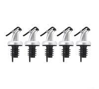 NEIQIUWING Lot de 5 becs verseurs pour huile, spiritueux et vinaigre avec couvercle anti-poussière en silicone ABS PP réutilisable pour cuisine, bar, restaurant, maison