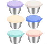 NEIQIUWING Lot de 6 boîtes à goûter avec couvercle, anti-fuite, empilables pour sauces (70 ml)