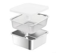 NEIQIUWING Lot de grilles de refroidissement avec tôle - 3 tailles | Lot de 3 pièces avec panier et couvercle, passe au lave-vaisselle, passe au four