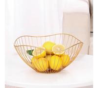 NEIQIUWING Panier à fruits en fil métallique, bol hémisphère à revêtement mat de 27,9 cm, organiseur de comptoir de cuisine en fer fait à la main pour produits frais et décoration nordique (doré, L)