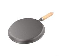 NEIQIUWING Poêle à crêpes en fonte avec manche en bois - Poêle antiadhésive pré-assaisonnée pour poffertjes - Passe au four et à induction - 20 cm (23)