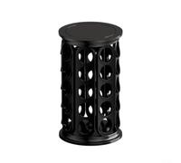 NEIQIUWING Porte-capsules de café rotatif à 40 trous - Organiseur pour la cuisine - Étagère de rangement en ABS noir et blanc - 33 x 33 x 19 cm (Noir)