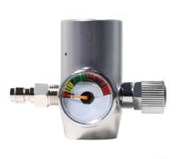 NEIQIUWING Réducteur de pression pour bouteilles de gaz 3/8-24 UNF avec manomètre 2000 psi, régulateur de pression en aluminium de 8 mm pour raccord rapide, valve de sécurité compacte pour appareils