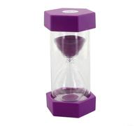 NEIQIUWING Sablier 5 minutes coloré verre plastique minuterie incassable hexagonal pour cuisine, bureau, école, maison pour décoration cadeau orange, bleu, vert, violet, jaune (violet 5 minutes)