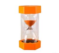 NEIQIUWING Sablier 5 minutes coloré verre plastique minuterie incassable hexagonal pour cuisine, bureau, école, maison pour décoration cadeau orange, bleu, vert, violet, jaune (orange 5 minutes)