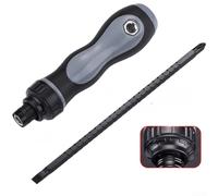 NEIQIUWING Tournevis à cliquet professionnel avec fonction magnétique, interrupteur à 3 positions et barre réglable, acier au chrome vanadium durable, maintien sûr pour toutes sortes de vis (A)