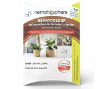 Nématodes SF Anti Mouches du Terreau - Traitement Biologique Efficace contre Moucherons des Plantes - Lutter & Se Débarrasser Naturellement (Pour traiter 100 m² - 50 Millions)