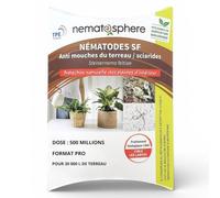 Nématodes SF Anti Mouches du Terreau - Traitement Biologique Efficace contre Moucherons des Plantes - Lutter & Se Débarrasser Naturellement (Pour traiter 1000 m² - 500 Millions)