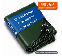 NEMAXX® bâche 450 g/m² 6×5 m verte œillets alu imperméable anti-UV