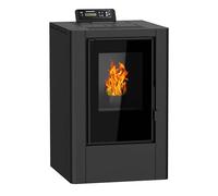 NEMAXX® P6Mi Poêle à granulés 6 kW A+ jusqu’à 120 m³,cycle nettoyage automatique,mode ECO,programme hebdomadaire,télécommande,WiFi-Ready option,arrêt sécurité,protection dépression et surchauffe,Noir