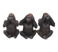 Nemesis Now 3 Figurines de gorilles, Les 3 sages, 34 cm, Noir
