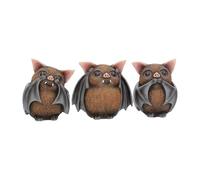Nemesis Now B4473N9 Figurines Trois Chauve-Souris Sages 8,5 cm Marron