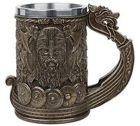 Nemesis Now Chope Viking Drakkar B4810P9 – résine et acier inoxydable, bronze 15 cm
