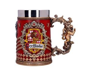 Nemesis Now B5606T1 Harry Potter - Chope à bière de collection - Motif : Gryffondor - Cadeau pour Fan et Passionné - Qualité Supérieure - Rouge et Argenté - 15,5 CM, Résine, 1 Unité (Lot de 1) 650ml