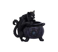 Nemesis Now Brûleur d'encens à refoulement Chaudron de Spite's - Chat Noir familier - 16,3 cm