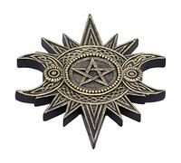 Nemesis Now Celestial Worship Brûleur d'encens en résine 17,3 cm, doré/Noir, Porte-encens Triple Lune, Design Classique Triple Lune, moulé dans la Meilleure résine, Peint à la Main, Peut contenir Un