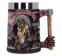 Nemesis Now - Chope à Bière Iron Maiden - Cadeau pour Fan et Passionné - Qualité Supérieure - Rouge et Argenté - 22,5 CM - Fabriqué en Résine - sous Licence Officiel