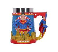 Nemesis Now Chope Superman Man of Steel 15,5 cm, en résine, produit sous licence officielle, tasse à bière Superman, design exclusif, moulée dans la meilleure résine, peinte à la main, insert amovible