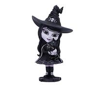 Nemesis Now Cult Cuties Figurine de sorcière Hexara 15 cm, en résine, Noire, Figurine Mignonne de sorcière et félin, complément Parfait à la Collection Gothique, coulée dans la Meilleure résine,