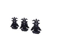 Nemesis Now Cult Cuties Trois Baphoboo de 13,4 cm en résine, noire, trois figurines Baphoboo de la sagesse, figurines de bébé Baphomet, objets de collection Baphomet, coulées dans la meilleure résine,