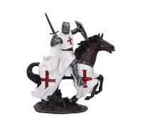 Nemesis Now Figurine de chevalier templier médiéval, sculpture renaissance en résine peinte à la main, prenez votre destrier