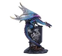 Nemesis Now Figurine de dragon bleu du sceau draconique - Ornement en résine de 17,5 cm, article cadeau de collection, moulé en résine de qualité supérieure, habilement peint à la main, U6699A24