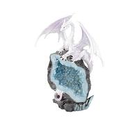 Nemesis Now Figurine de Dragon de 22 cm posée sur Une géode - Taille Unique - Blanc