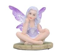 Nemesis Now Figurine de fée peinte à la main - Décoration pour étagère de jardin et maison - Lila la fée lavande
