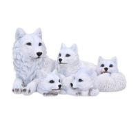 Nemesis Now Figurine de protection pour chiots de 20,5 cm, résine blanche, figurine loup et mère, ornement de famille Mère de loup blanc, articles cadeaux à collectionner, fondu dans la meilleure