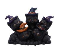 Nemesis Now Figurine Familiar Friends de 18 cm, en résine, Noire, Figurine de Chat familier de sorcière, décoration de Chaton de sorcière, Article Cadeau de Chat à Collectionner, coulé dans la