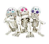 Nemesis Now Figurine Squelette des Trois Calaveras de la Sagesse 20,3 cm, polyrésine, Blanc, Taille Unique