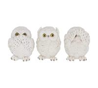 Nemesis Now Figurine Trois Hiboux de la Sagesse 8 cm Blanc